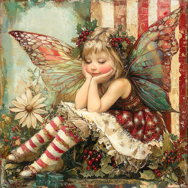 Christmas Fairy, DCO-102141, Sign For Wreath, 10x10in Metal Sign